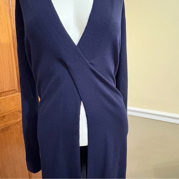 Eileen Fisher Wool Deep Blue Long Sleeve Sweater Sz.M - Picture 6 of 9